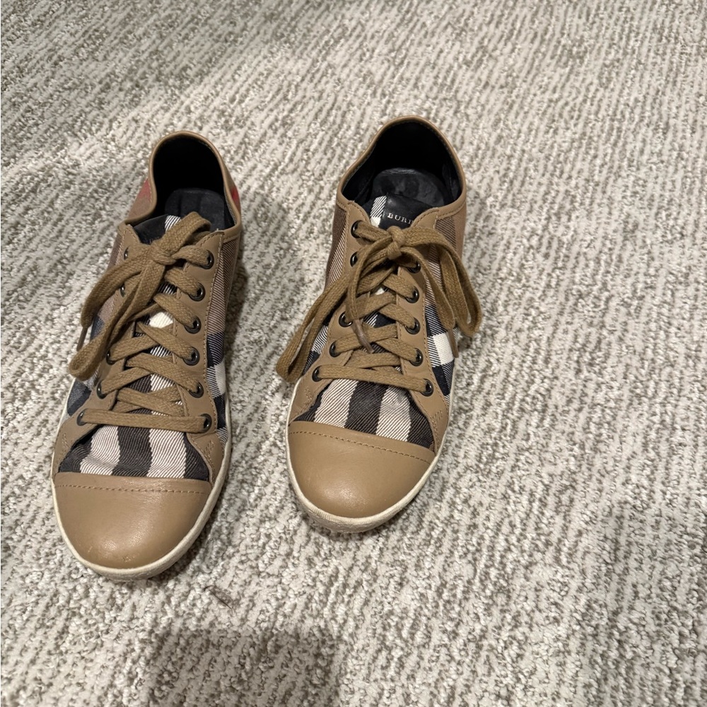 Burberry Tan and Black Sneakers